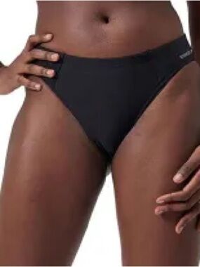 Speedo Vintage 90s Y2K Black Bikini Swim Bottoms Size 8 high rise leg waist EUC